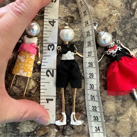 3 clip on people metal and beaded decorative clips - Picture 3 of 4